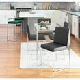 thumbnail image 4 of LumiSource Brushed Stainless Steel, Black PU High Back Fuji Dining Chair - Set of 2, 4 of 12