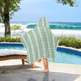 thumbnail image 3 of Yayeee Kids Hooded Towel with Hand Pockets Beach Soft Absorbent Bath Wrap 50 x 23.5 inch, Green Stripe Pattern, 3 of 5