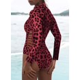 thumbnail image 3 of Femmes Zip avant Imprimé Demi-Manche/manche Longue une Pièce Maillots de Bain S-XXL, 3 of 4