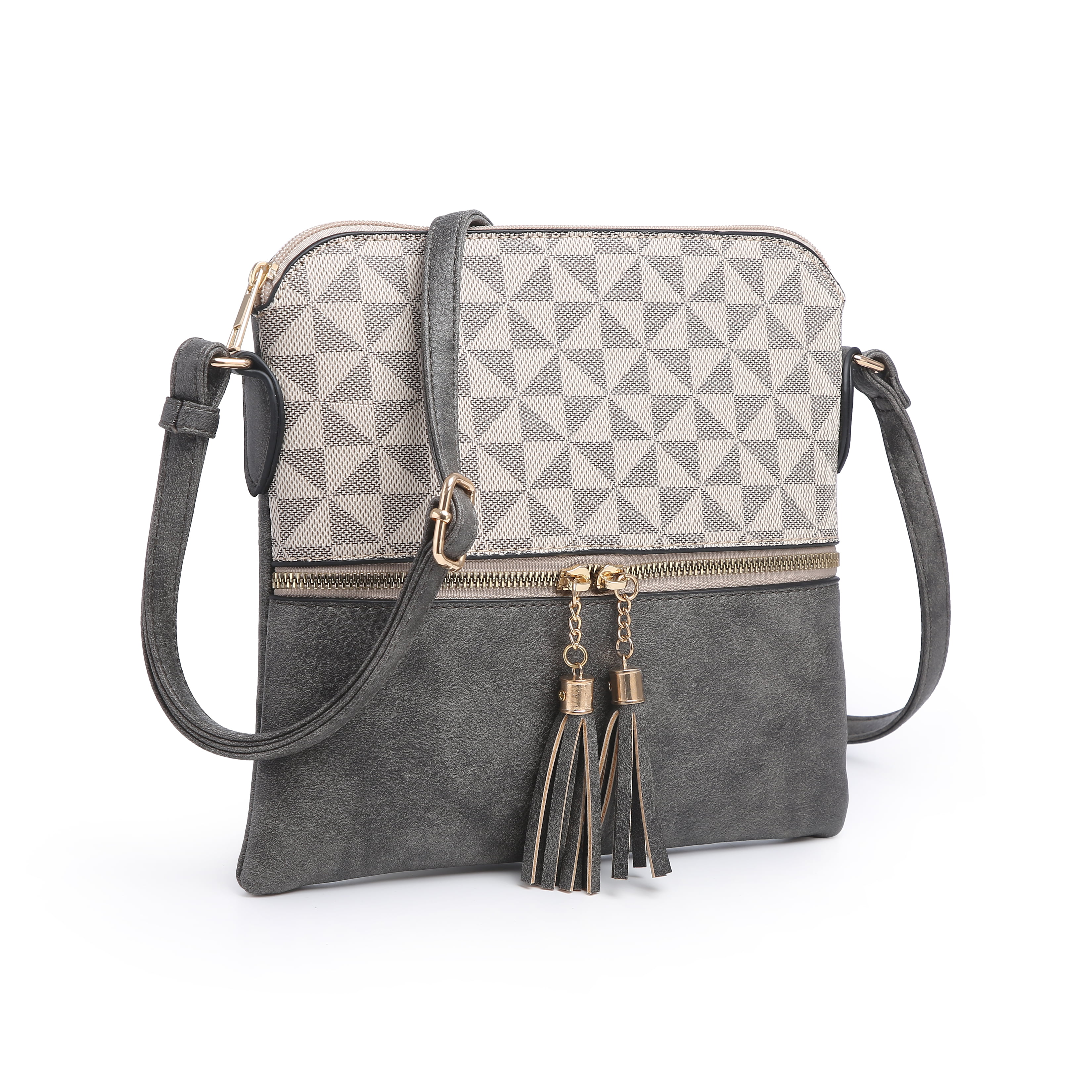 POPPY Lightweight Medium Crossbody Purse with Tassel Zipper Pocket Shoulder Bag Women&#39;s Handbag ...