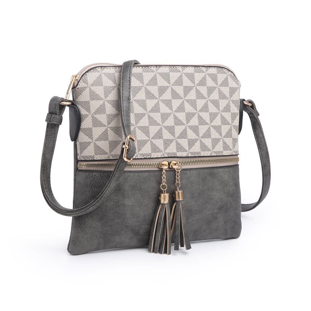 chevron quilted medium crossbody bag with tassel accent