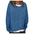 thumbnail image 1 of WEAIXIMIUNG Sweatshirts pour Femmes Col Rond Décontracté Couleur Unie Diy Coupe Ample Pull Confortable et Élégant, 1 of 9