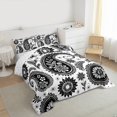 thumbnail image 3 of Manfei Bohemian Paisley Bedding Comforter Set 2pcs, Hippie Mandala Twin Comforter Sets, Black White Bedding Set, Breathable Home Decor, 3 of 8