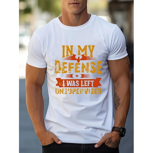 Slogan Print Men's Crew Neck Short Sleeve Tees, Summer Trendy T-Shirt, Casual Versatile Comfy Breathable Top For Outdoor Sports Daily Street Tee For Adult, Men, Women, Teen, Teenager, Adolescent, You