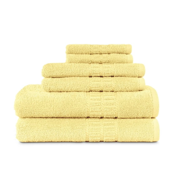 MyPillow MyTowels 6 Piece Towel Set - 100% Cotton Soft Absorbent Towels for Bathroom, 2 Bath Towels, 2 Hand Towels, 2 Washcloths [MyTowels 6-Piece Set, Amber]