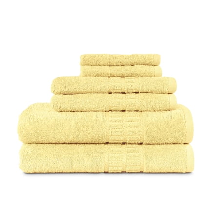 MyPillow MyTowels 6 Piece Towel Set - 100% Cotton Soft Absorbent Towels for Bathroom, 2 Bath Towels, 2 Hand Towels, 2 Washcloths [MyTowels 6-Piece Set, Amber]