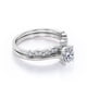 thumbnail image 4 of JeenMata Juego de Anillos de Boda con Filigrana Decorativa de Corte Redondo de 1,75 Quilates con Baño de Oro Blanco de 18 K sobre Plata (Personaliza la Banda de Tu Anillo de Bodas), 4 of 6