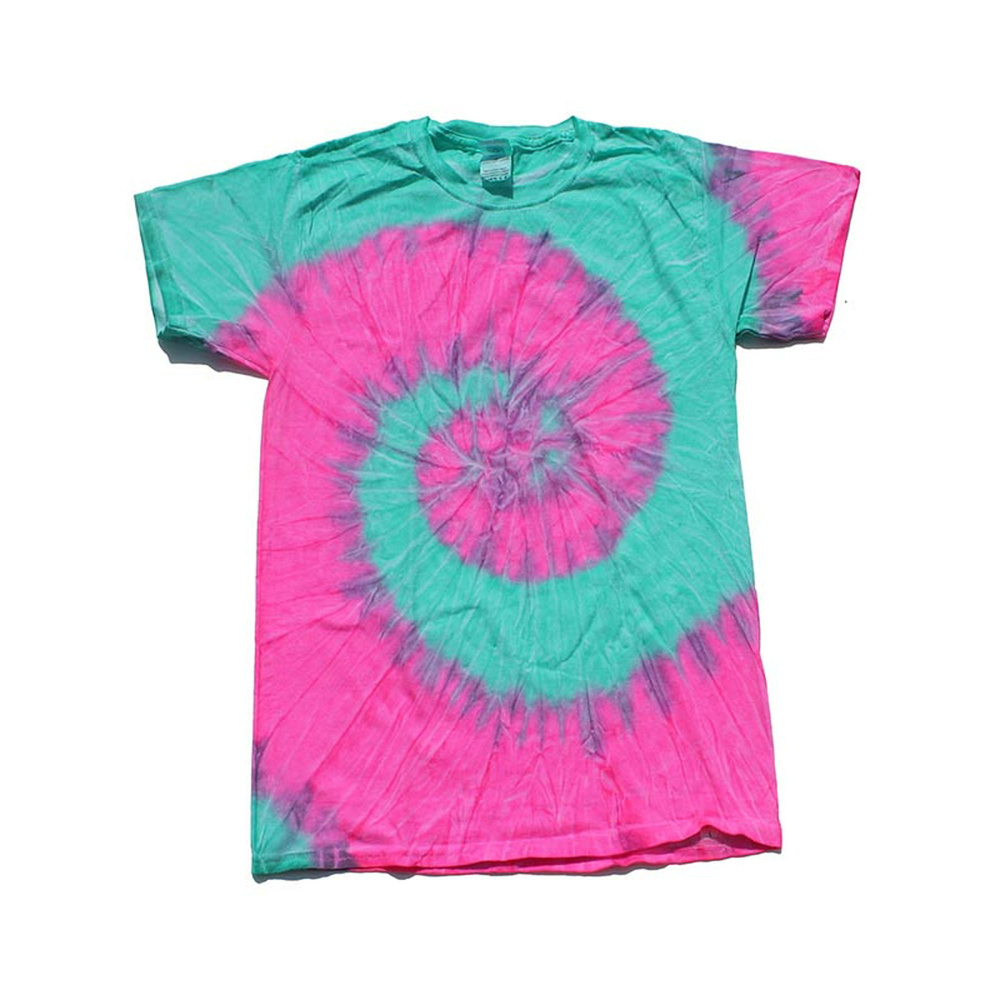 Blue Pink Spiral Tie-Dye T-Shirts Kids Colortone