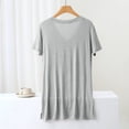 thumbnail image 4 of Wiyuqeen Womens Basic Built-in Bra T-Shirts Padded Active Yoga Tops Short Sleeve V Neck Plain Blouses Soft Pajama Casual Realxed Fitted Workout Shirts, 4 of 5