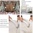 thumbnail image 6 of 8x6FT Christmas Backdrop Xmas Rustic Barn Wood Door Background Xmas Tree Snow Gift Holiday Party Decorations, 6 of 6