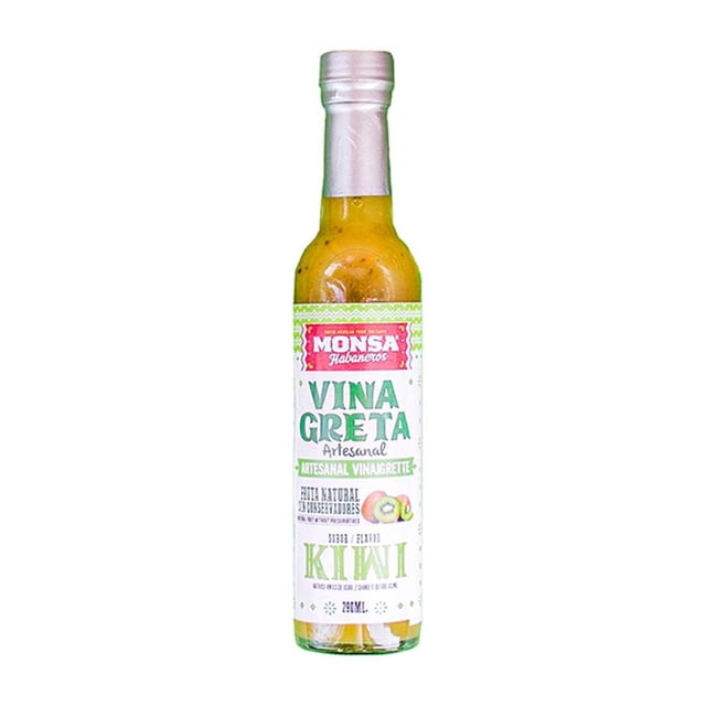 Vinagreta Monsa Habaneros Habaneros artesanal, sabor kiwi 250 ml