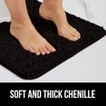 thumbnail image 3 of Gorilla Grip Bath Mat, Thick Soft Absorbent Chenille Floor Mats, Rubber Backing Bathmat, 91x61 cm, Quick Dry Rug, Machine Washable Rugs for Shower and Tub Floors, Bathroom Accessories Decor, Black, 3 of 8