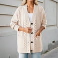 thumbnail image 2 of qelini Oversized Cardigans for Women V Neck Sweaters Solid Button down Long Sleeve Tops Dressy Casual Outerwear, 2 of 4
