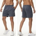 thumbnail image 5 of Taigaofy Men's Athletic Workout Shorts with Zipper Pockets  Gym Quick Dry Mesh Tennis Shorts Silver Gray 2XL, 5 of 6