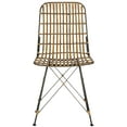 thumbnail image 5 of SAFAVIEH Minerva 19" High Wicker Dining Chair, Natural Brown Wash, Set of 2, 5 of 10