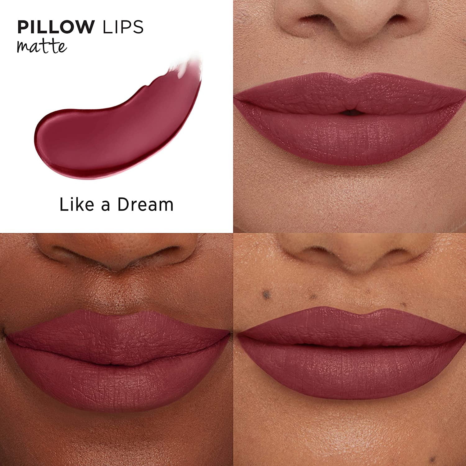 IT Cosmetics Pillow Lips Lipstick, Like a Dream - Red Plum with a Matte Finish - High-Pigment Color & Lip-Plumping Effect - With Collagen, Beeswax & Shea Butter - 0.13 oz Like a Dream (red plum - matte finish)