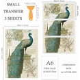 thumbnail image 2 of 3Pcs/Set Retro Peacock Rub on Transfers for Furniture and Crafts 12x6 Inch Peacock Furniture Decals Decor Leaf Transfer Stickers with 1pc Scraper for Scrapbook Window DIY Home Decor, 2 of 7