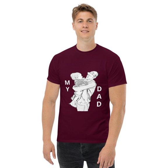 Graphic Men's Tee Shirt My Dad Father's Day Gift Variety Colors and Sizes (Maroon, S)
