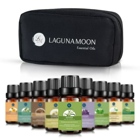 Essential Oils Set,Aromatherapy 10 Essential Oils Set- Chamomile Sandalwood Lavender Tea Tree Peppermint Eucalyptus Lemongrass Vetiver Jasmine Orange Therapeutic (Best Quality Therapeutic Grade Essential Oils)