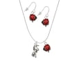 thumbnail image 2 of Delight Jewelry Silvertone Unicorn Red Lucky Ladybug Necklace and Dangle Earrings Set, 2 of 6