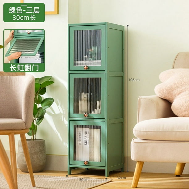 Gabinete moderno de bambú para sala de estar, muebles para sala de estar, soporte para caída al suelo, puerta de vidrio para dormitorio, estante en capas