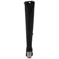 thumbnail image 2 of Unique Bargains Women's Rhinestone Block Heels Over Knee High Boots Black 6, 2 of 7