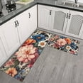 thumbnail image 2 of Pioneer Flower Floral Print Pattern Kitchen Rugs Sets Of 2,Anti Fatigue Kitchen Mat Rugs Non Slip Washable,Decorative Kitchen Floor Mats for Kitchen,Sink,Laundry,17"x30"+17"x47", 2 of 7