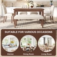 thumbnail image 5 of Euroco 6-Piece Wood Dining Table Set for 6, Modern Rectangular Kitchen Table with 4 Upholstered Chairs & Bench for Kitchen Dining Room,Walnut, 5 of 8