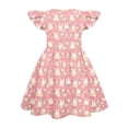 thumbnail image 4 of YOUYEDIAN Easter Midi Dresses for Girls Teen Summer Cute Flutter Sleeve Princess Dress Crew Neck Buuny Rabbit Print Dresses (Pink, 13-14 Years), 4 of 4