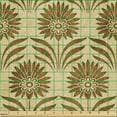thumbnail image 2 of Ambesonne Retro Fabric by the Yard Upholstery, Art Deco Prehistoric Flower, 1 Yard, Beige and Caramel, 2 of 5