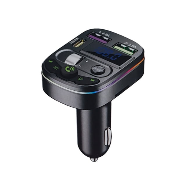 Rbaofujie MP3 Player Can Be Inserted Into USB Flash Drive Memory Card Voice Navigation Voltage Monitoring Cool Lighting Universal Car Bluetooth For Car Models