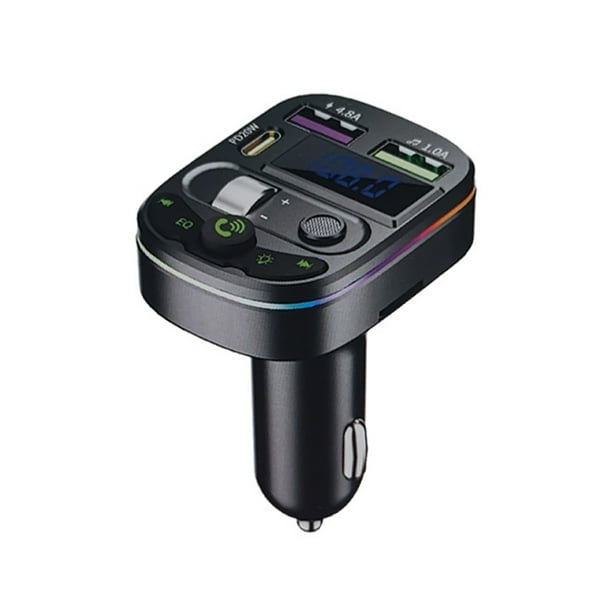 Pisexur Accesorios para coches, Electrónica para cochesReproductor MP3 con conexión USB, navegación por voz, monitorización de voltaje, iluminación ambiental, Bluetooth universal para modelos de coch