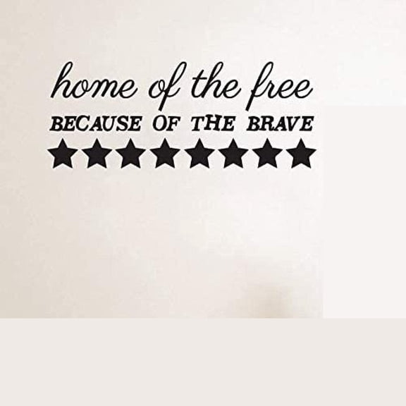 Wall Sticker Home of The Free Because of The Brave Wall Decal PatrioticFamily Wall Decor