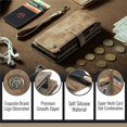 thumbnail image 5 of CaseMe Case for Google Pixel 11 Pro XL Wallet Case for Women Men, Fashion Durable PU Leather Magnetic Flip Lanyard Strap Wristlet 10-Card Holder Zipper Wallet Phone Case,Brown, 5 of 8