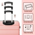 thumbnail image 4 of Ensemble de Bagages 3 Pcs, Valises Rigides Légères en PC ABS avec Serrure TSA, Bagage de Cabine à Roulettes, Rose, 4 of 7