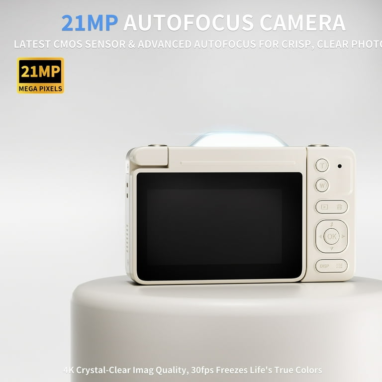 4K Digital Camera with 16X Zoom Anti Shake, 3