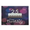 thumbnail image 1 of 25th Birthday Cutting Board, Focus Background with Graphic Cake and Candles Art Print, Decorative Tempered Glass Cutting and Serving Board, Large Size, Blue Pink White, by Ambesonne, 1 of 1