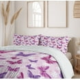 thumbnail image 6 of Ambesonne Hippie Duvet Cover Set, Butterflies Colors, King, Pink Purple, 6 of 6