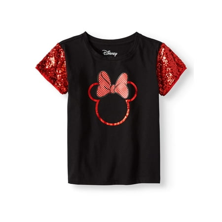 Minnie Sequin Sleeve Graphic T-Shirt (Little Girls & Big