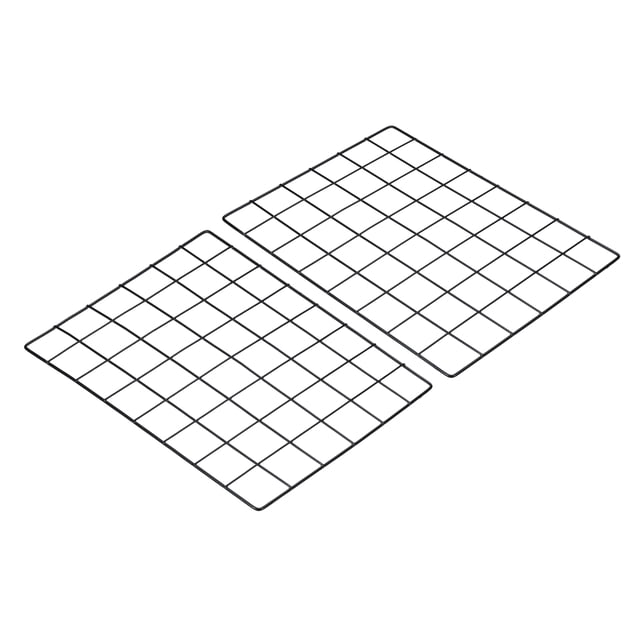 Panel de rejilla de alambre Uxcell 16"x12", 2 paquetes de paneles de rejilla de pared para exhibición de fotos, decorador colgante, negro