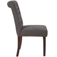 thumbnail image 6 of BizChair Dark Gray Fabric Parsons Chair with Rolled Back, Accent Nail Trim and Walnut Finish, 6 of 8