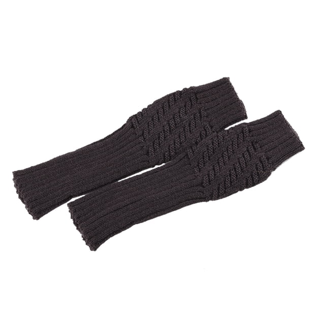 Puños de piel sintética para muñecas: calentadores de brazos sin dedos para mujer, guantes elásticos de invierno, guantes acrílicos, guantes largos