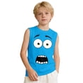 thumbnail image 2 of Boys Tshirts Kids Silly Face Sleeveless Tank Summer Play Casual Wear Girls' Tops Blue 4-5 Years, 2 of 6
