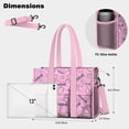 thumbnail image 5 of Teacher Tote Bag,Pink Baseball Caps and Balls Pattern Teacher Utility Tote Bag,Large Work Tote Bags for Women with Multiple Pockets,Top Zipper Closure,13.8x10.6x6.7 Inch, 5 of 5