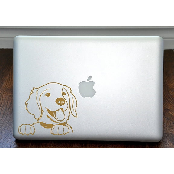 Prince the Golden Retriever Gold Decal for 13" Macbook