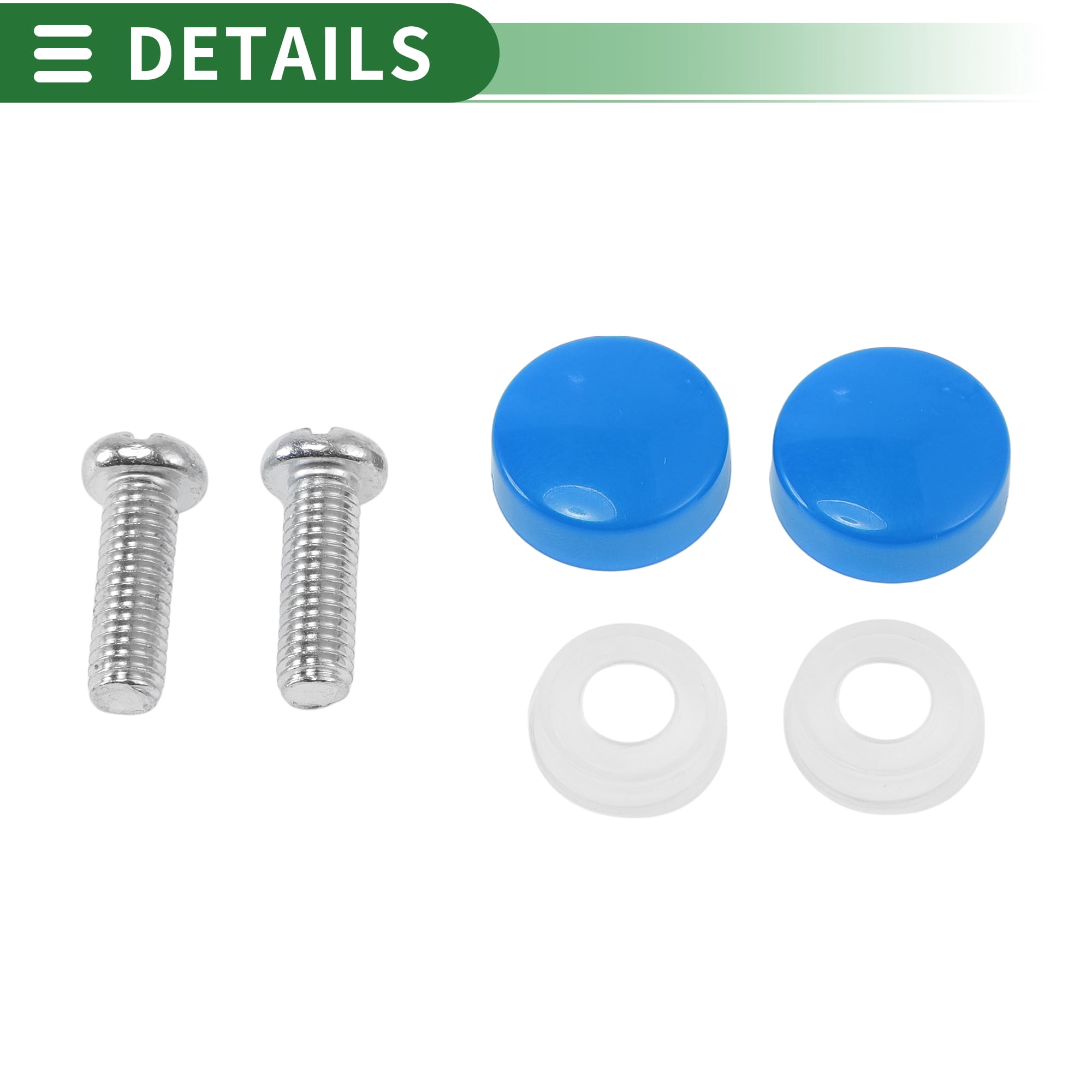 Unique Bargains Stainless License Plate Frame With Screws Caps 2 Hole Blue