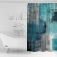 thumbnail image 4 of Teal Graffiti Shower Curtain Teal Green Gray Abstract Grunge Art Brush Oil Painting Polyester Bath Curtain with plastic hooks Fabric Shower Curtain for Bathroom Home Decorations, 36"x72", 4 of 6