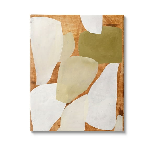 Stupell Industries Rustic Layered Shapes Abstract Painting Gallery Wrapped Canvas Art Print Wall Art, 16 x 20