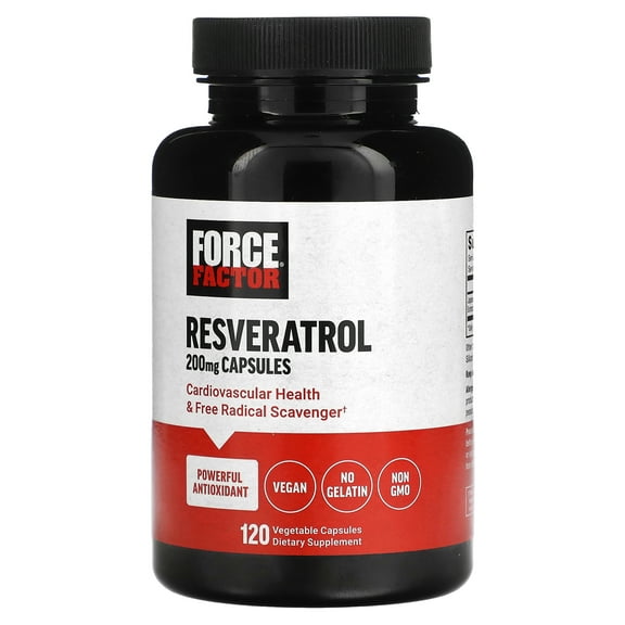Force Factor Resveratrol, 200 mg, 120 Vegetable Capsules