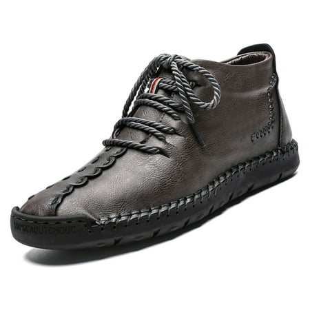 

Men Loafer Shoes Ankle Boot Vintage Anti-slip for Autumn Outdoor Business Driving 40 Gray